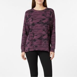 Anthropologie | Sundry Burgundy Pink Camo Lightweight Sweatshirt Super Soft